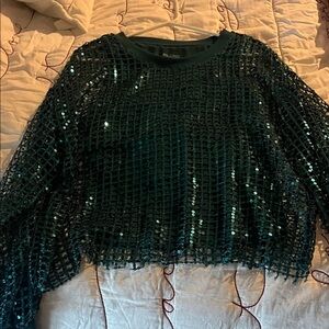 Pilcro Green Sequin Top